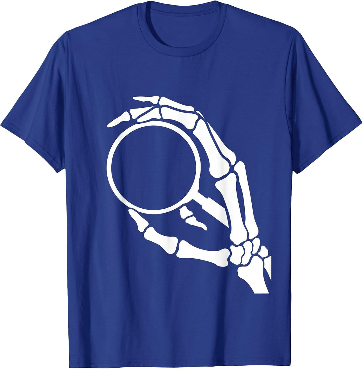 Men's Hand Skeleton Magnifying Glass Radiology Art T-Shirt - Royal Blue