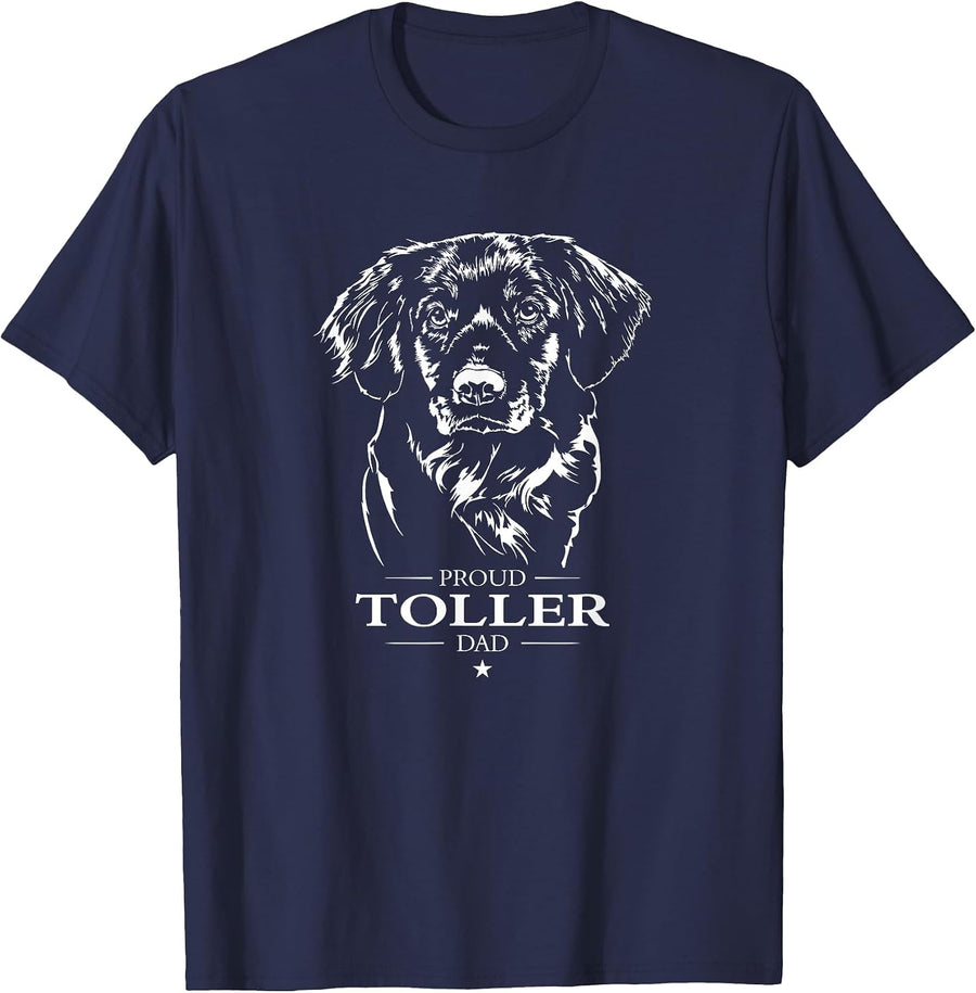 Proud Toller dad Nova Scotia Duck Tolling Retriever Dog T-Shirt - Navy Blue