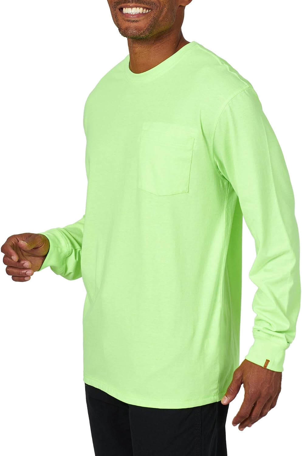 Wrangler Riggs Workwear Men's Long Sleeve Pocket Performance T-Shirt - Safety Green