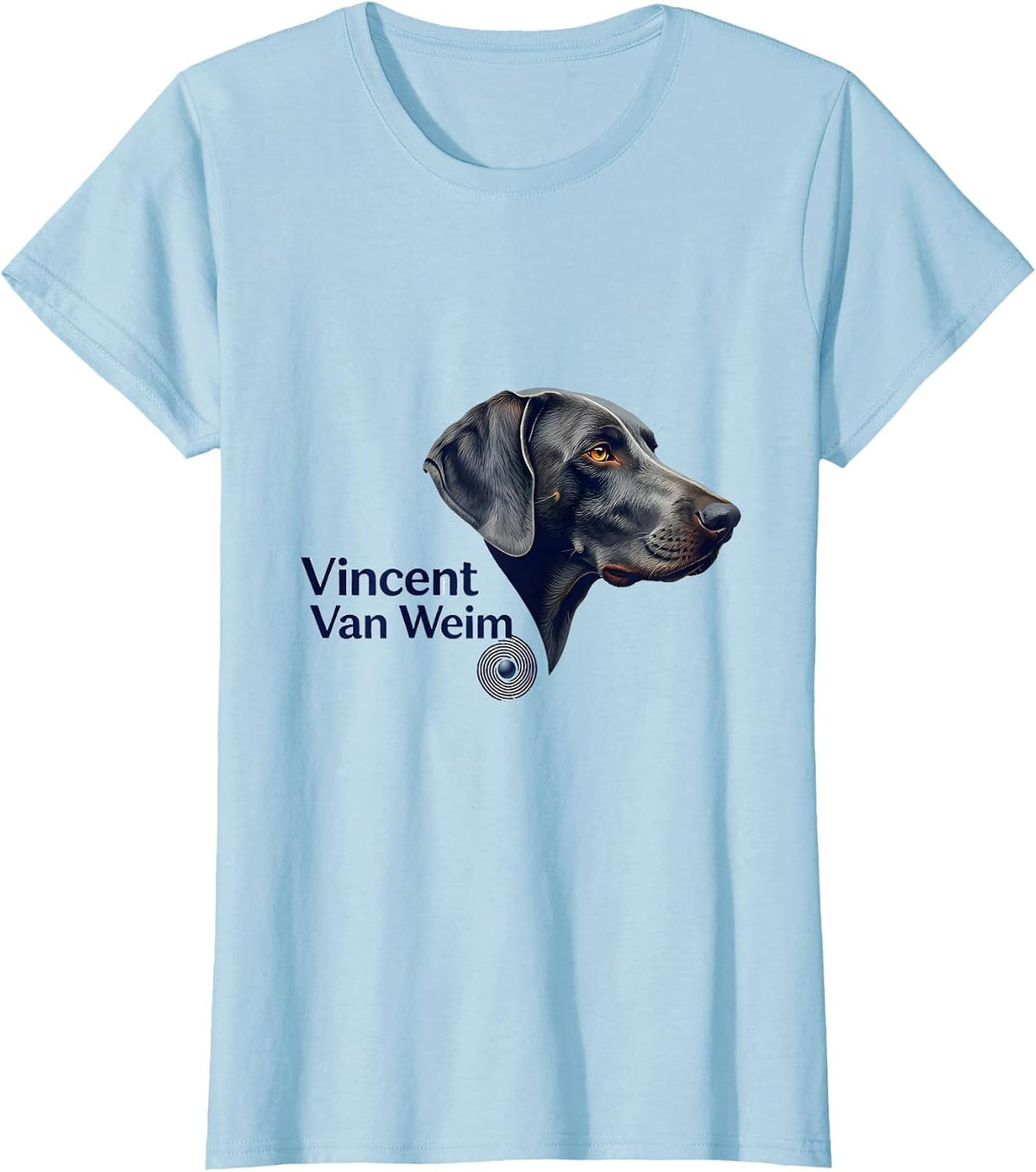 Vincent Van Weim Artistic Weimaraner Portrait Breed Portrait T-Shirt - Baby Blue