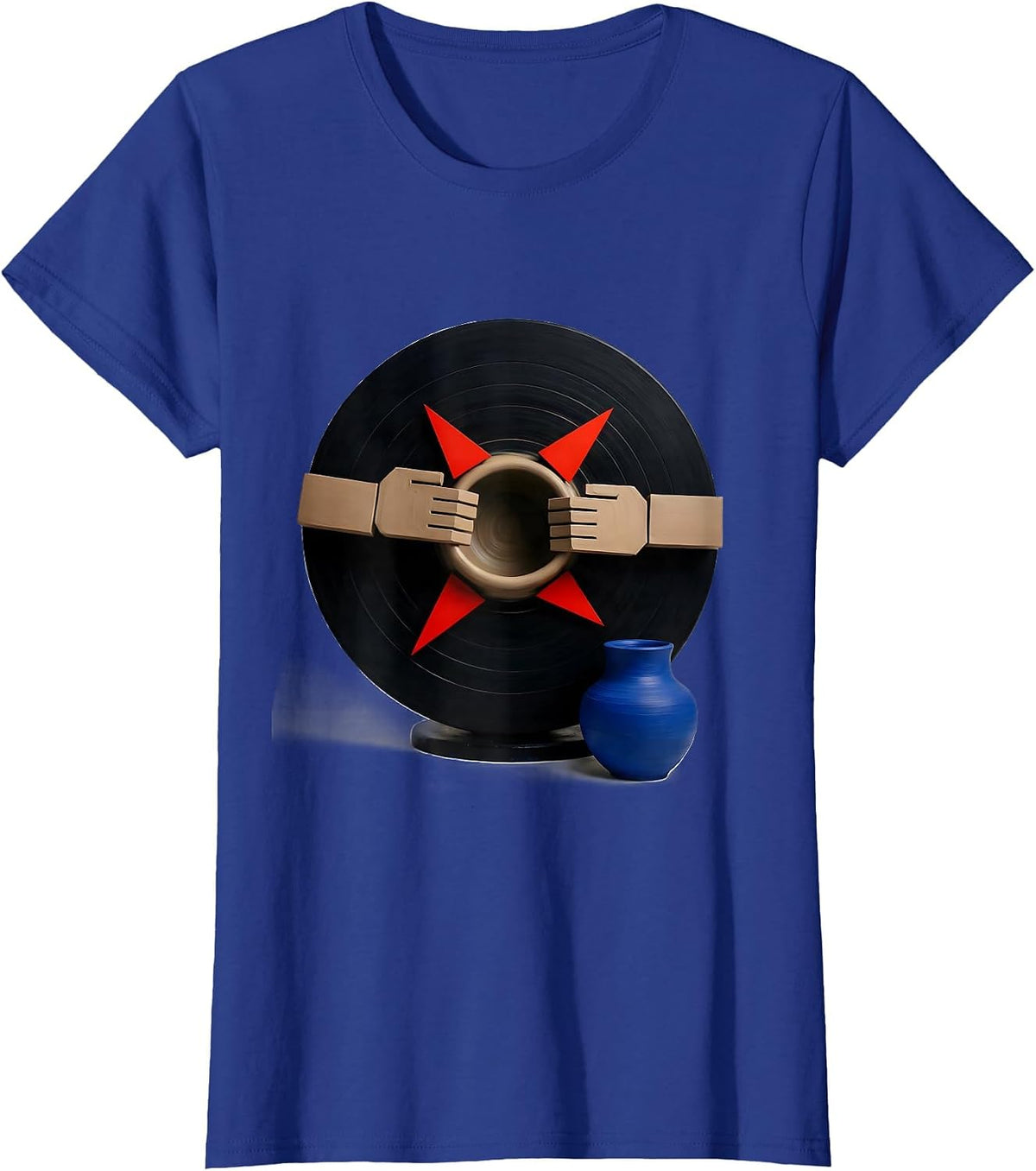 Women's Pottery Wheel Throwing Deadpan Humor Ceramic Artist Gift T-Shirt - Royal Blue