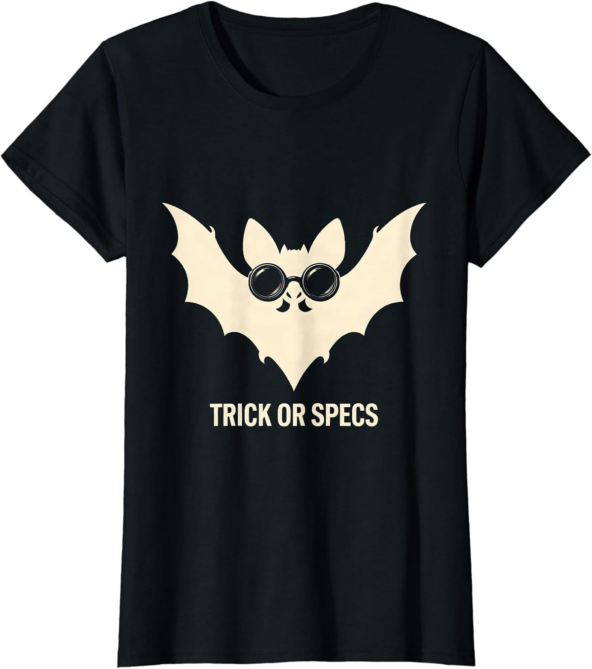 Women's Trick or Specs Silhouette Halloween Optometrist Eye Doctor T-Shirt - Black