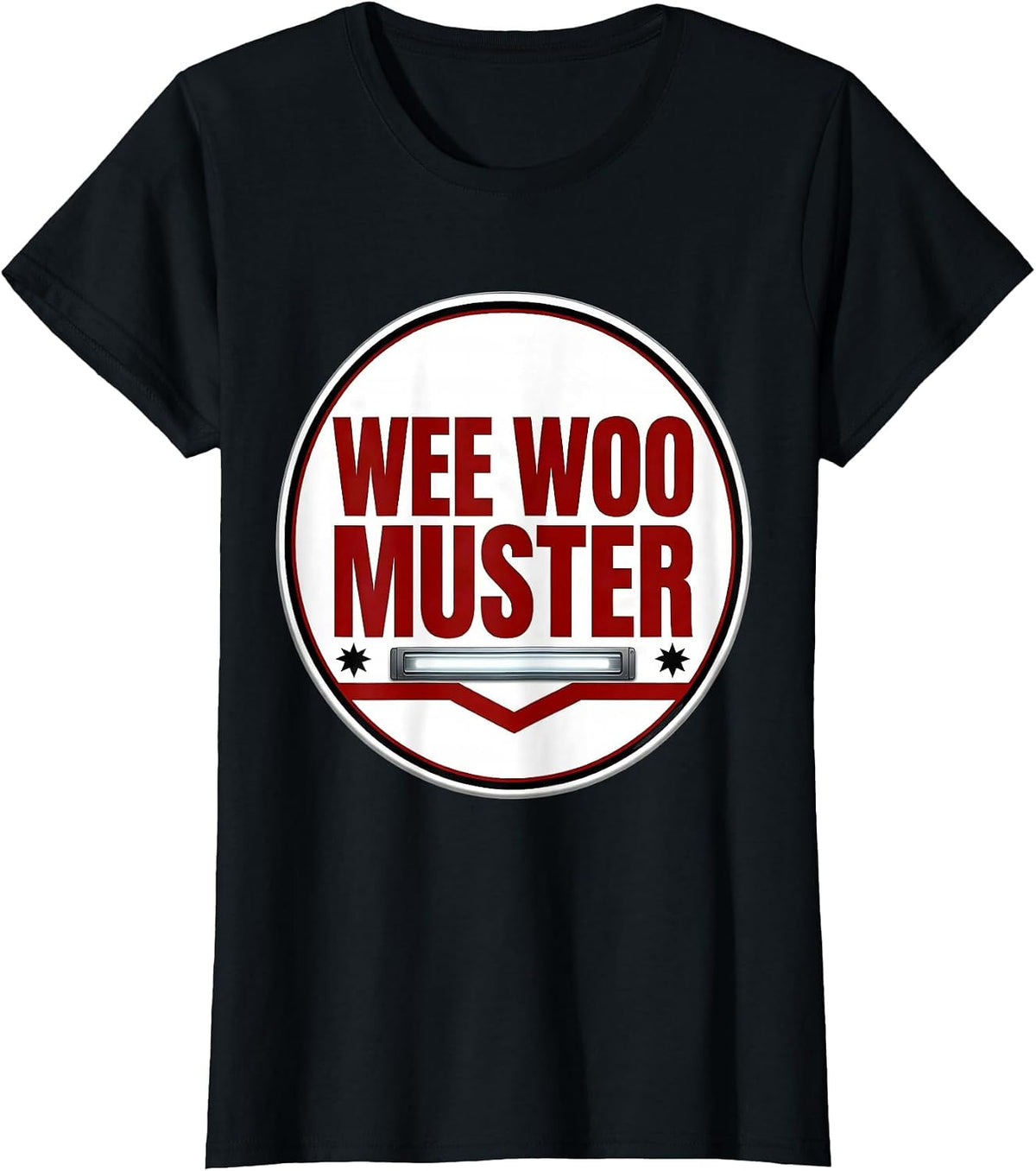 Wee Woo Muster Funny EMT Paramedic EMS Crew Gag Gift T-Shirt - Black