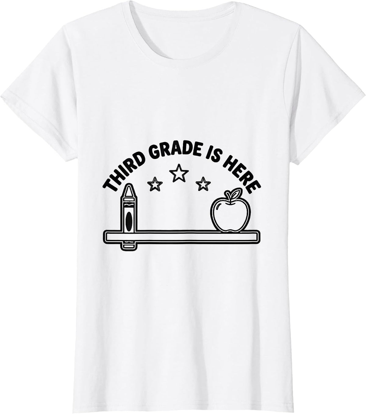 Women's Third Grade Is Here Playful Teacher Back To School Grade T-Shirt - White