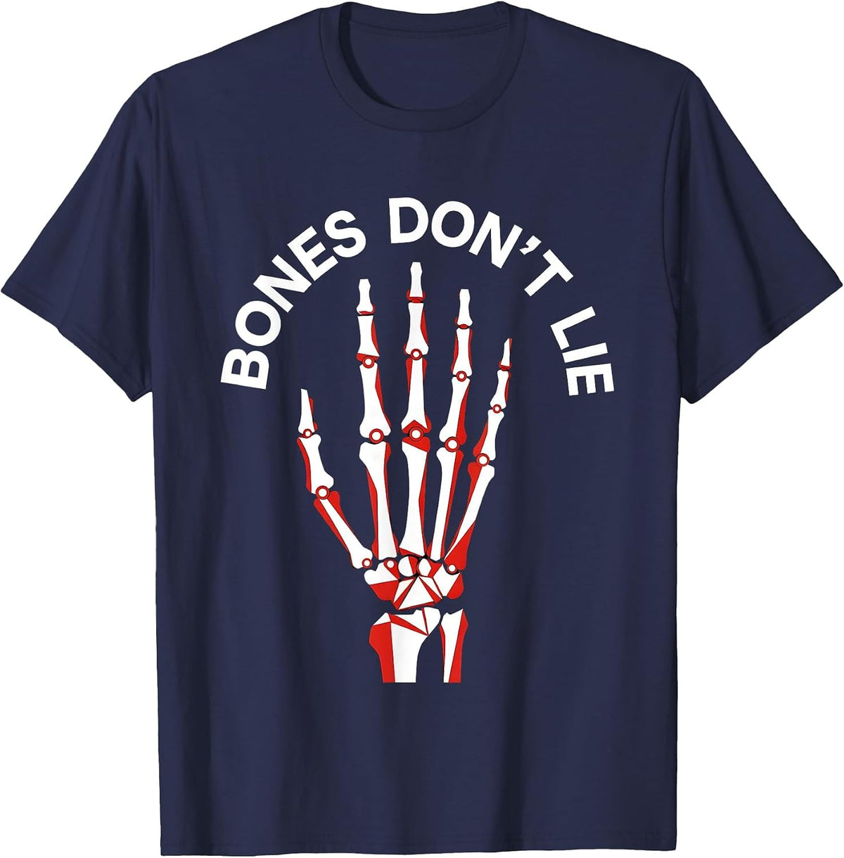 Bones Don't Lie Radiology Design T-Shirt - Navy Blue