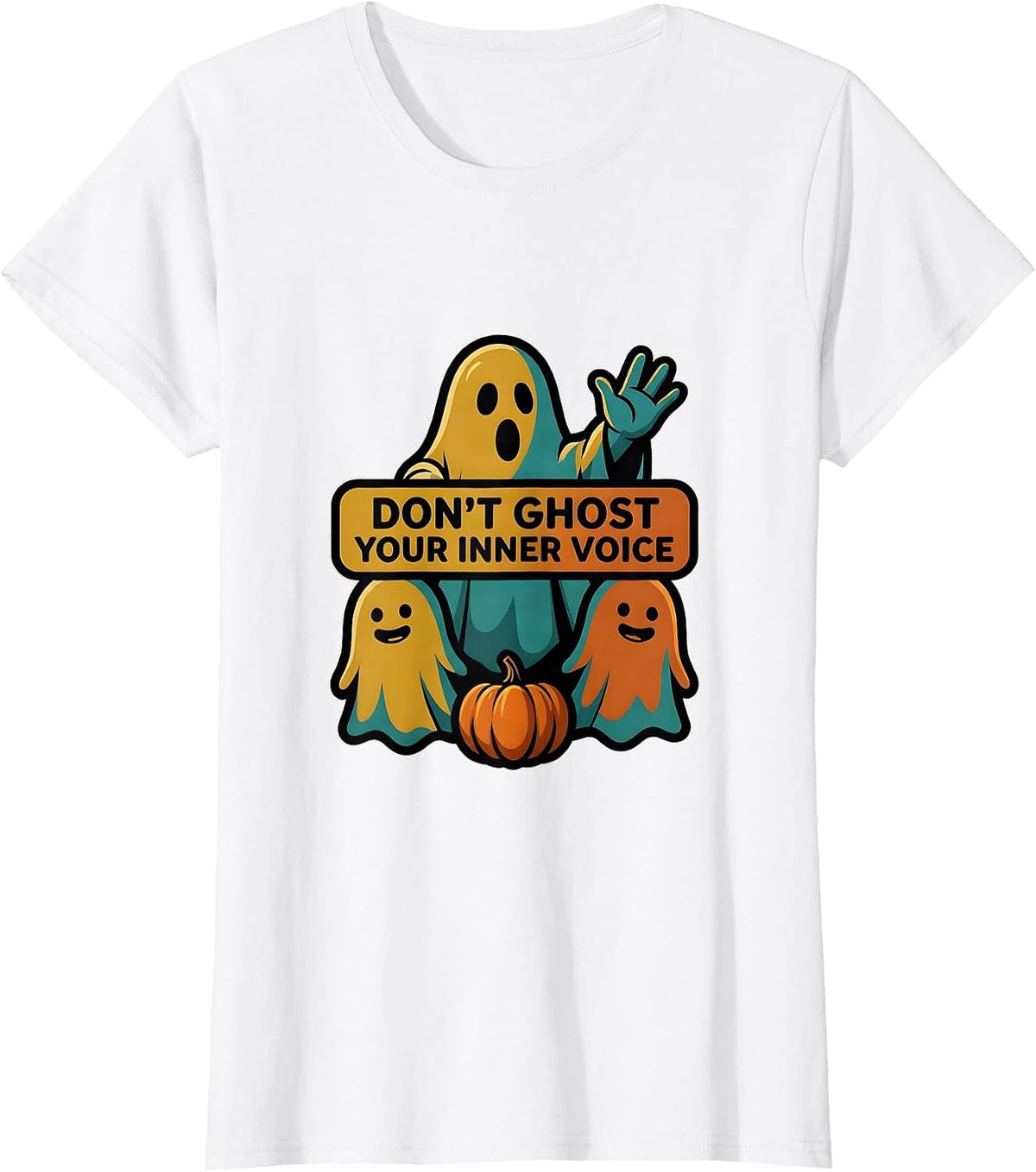Don't Ghost Your Inner Voice Halloween Mental Health T-Shirt - White