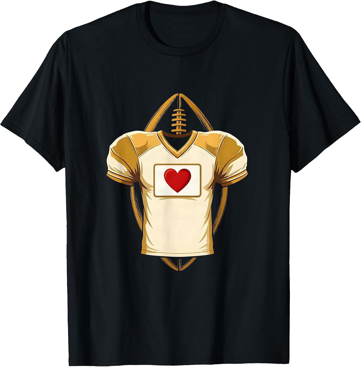 Men's Football Lineman Mom Jersey Number Heart Pride T-Shirt - Black