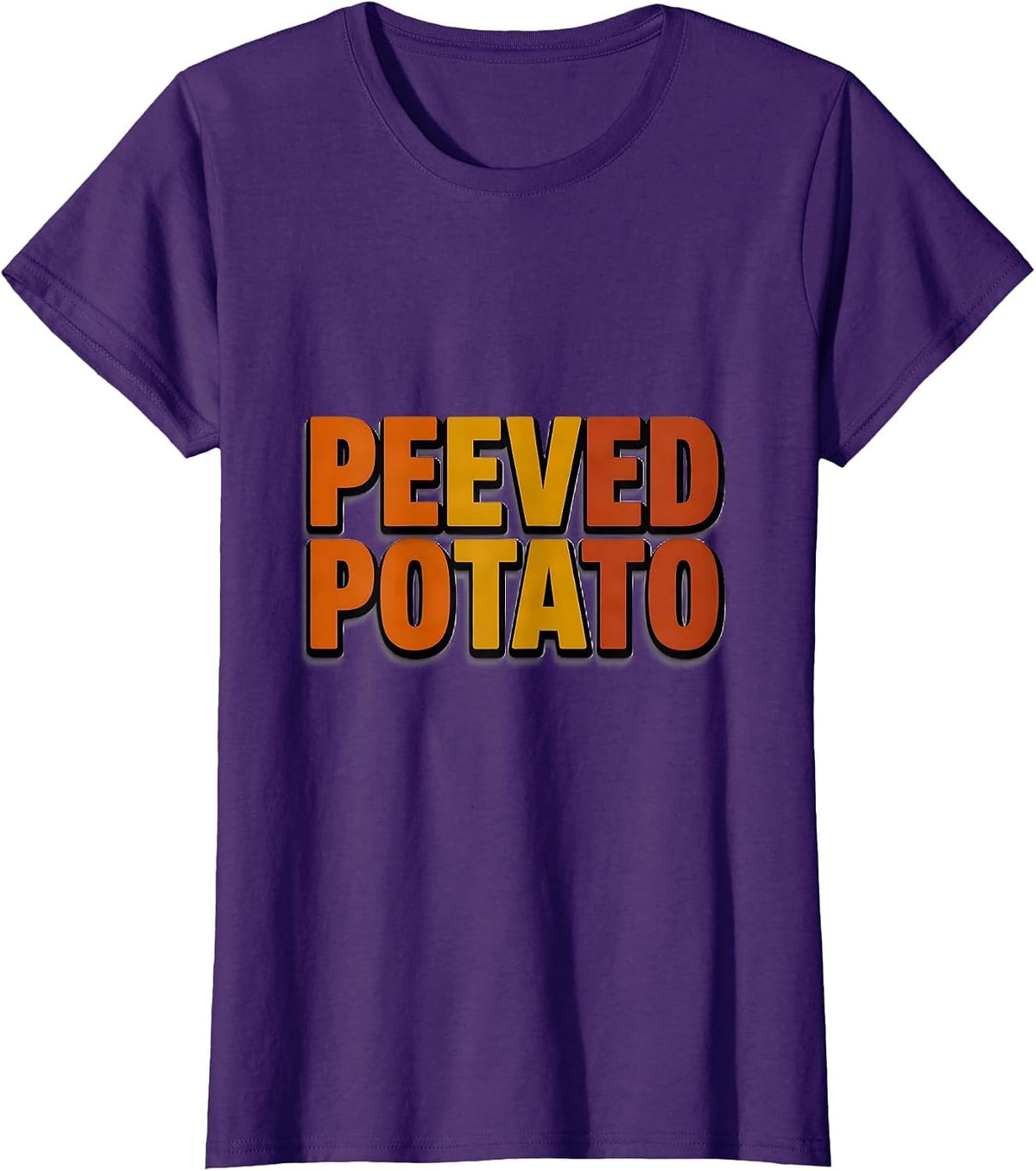 Women's Peeved Potato Bold Condensed Funny Couples Thanksgiving T-Shirt - Purple