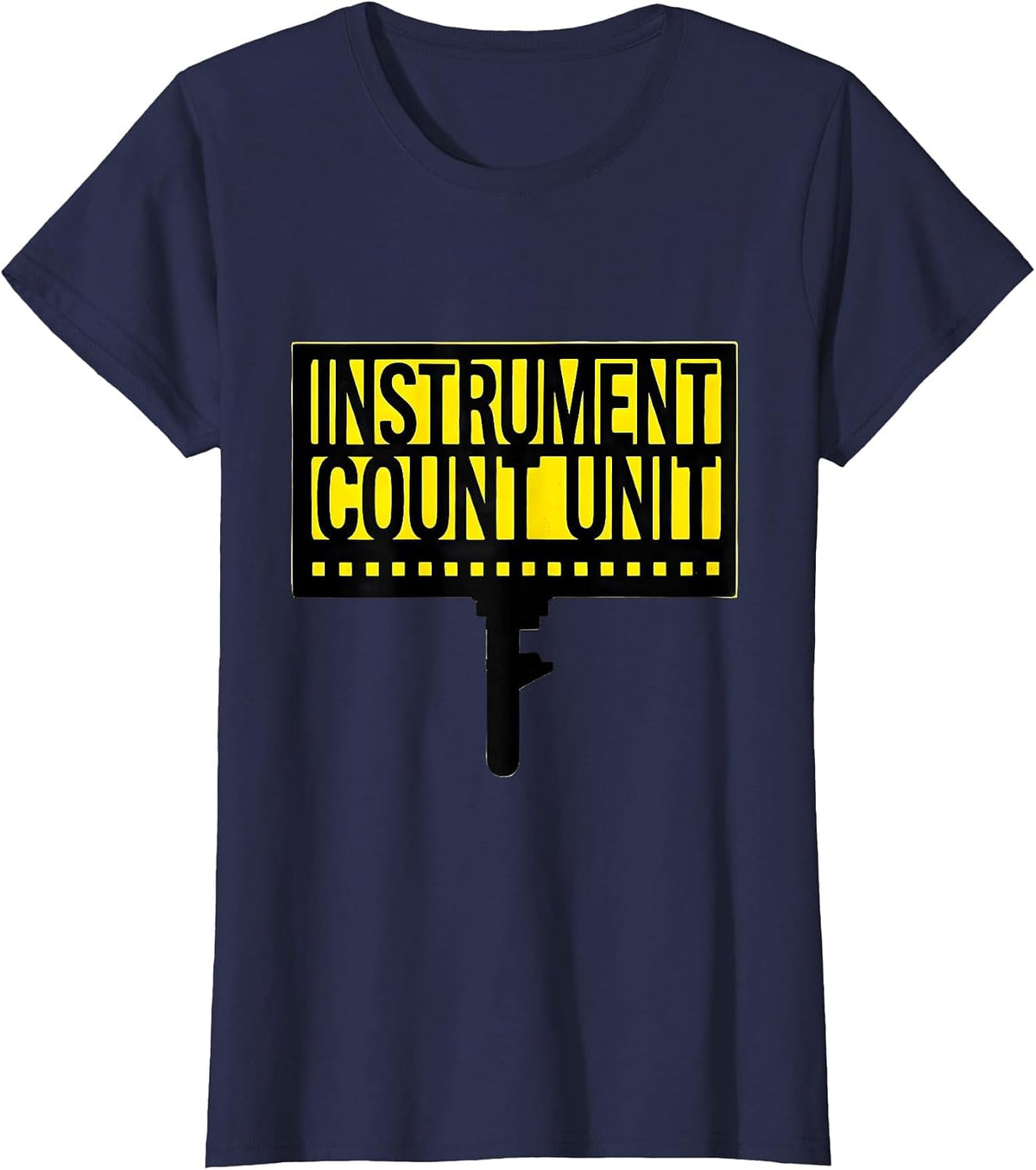 Women's Instrument Count Unit Stencil Graphic Surgical Tech T-Shirt - Navy Blue