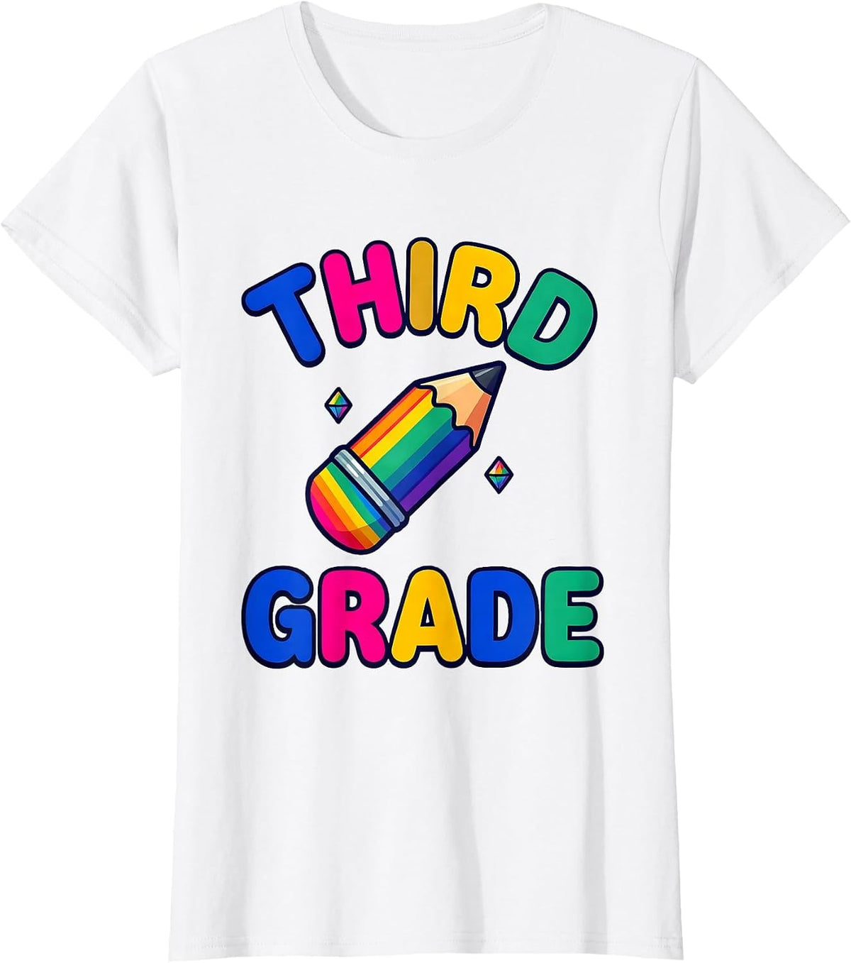 Third Grade Colorful Back To School Teacher Student First T-Shirt - White