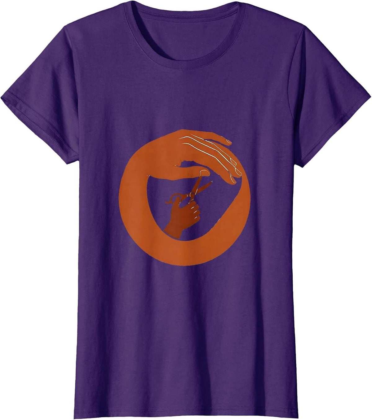 Women's Paraprofessional Guiding Hands Scissors Art T-Shirt - Purple