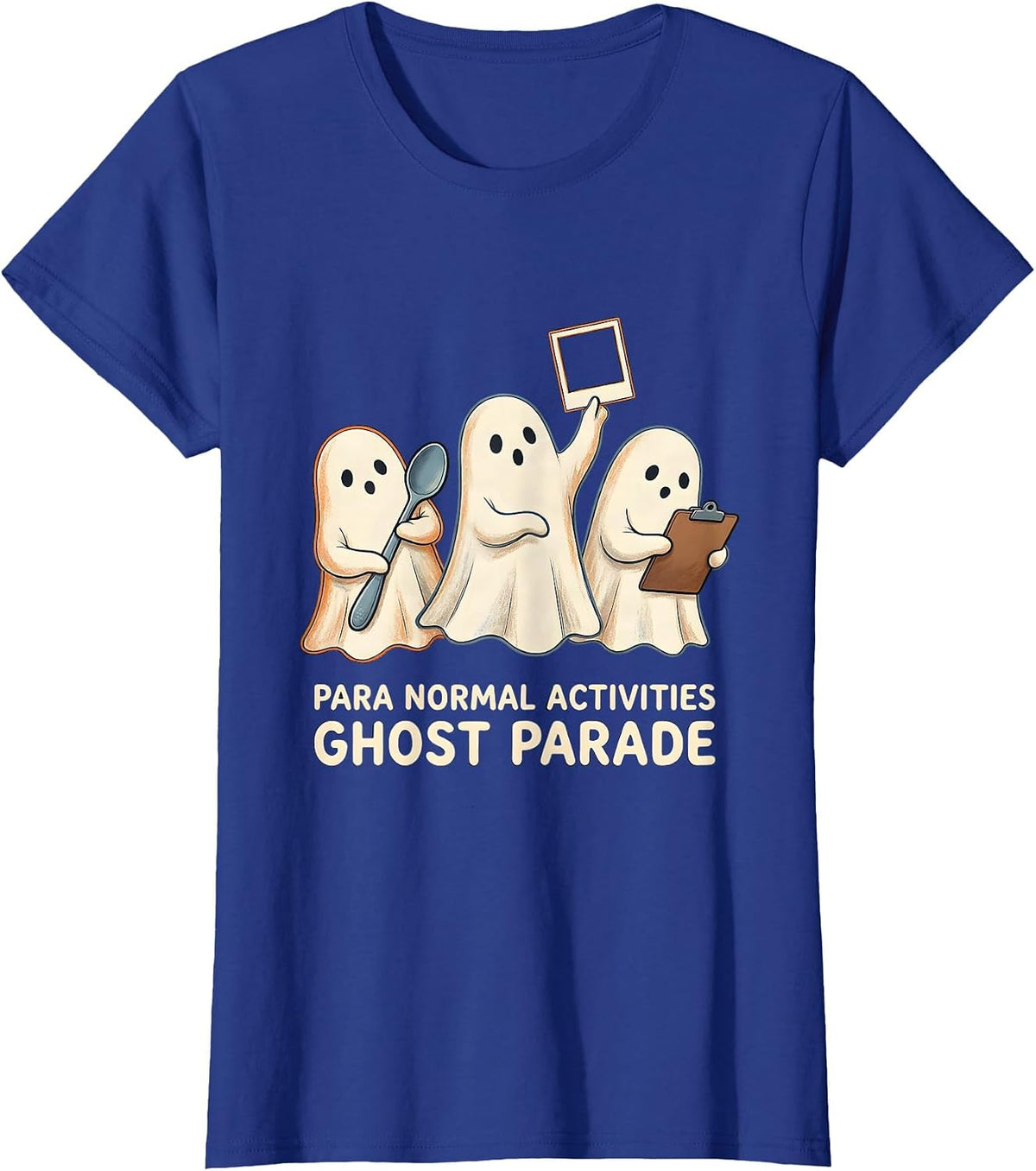 Women's Para Normal Activities Ghost Parade SPED Teacher Halloween T-Shirt - Royal Blue