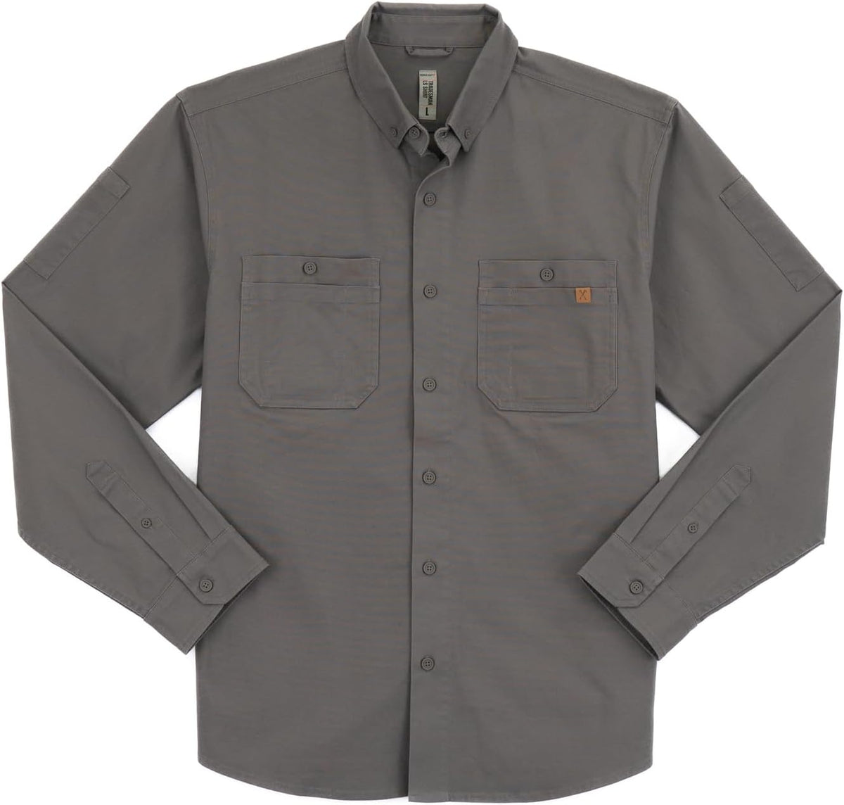 Iron & Haft Tradesman Long Sleeve Work Shirt for Men - Grey