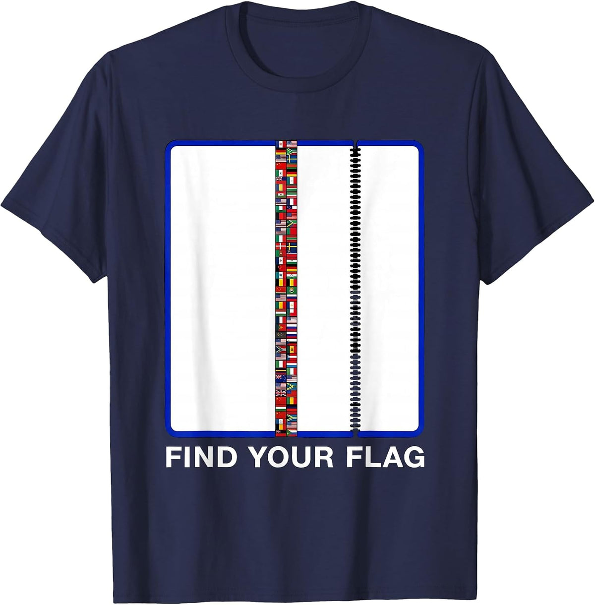 Find Your Flag International Travel Geography Enthusiast T-Shirt - Navy Blue