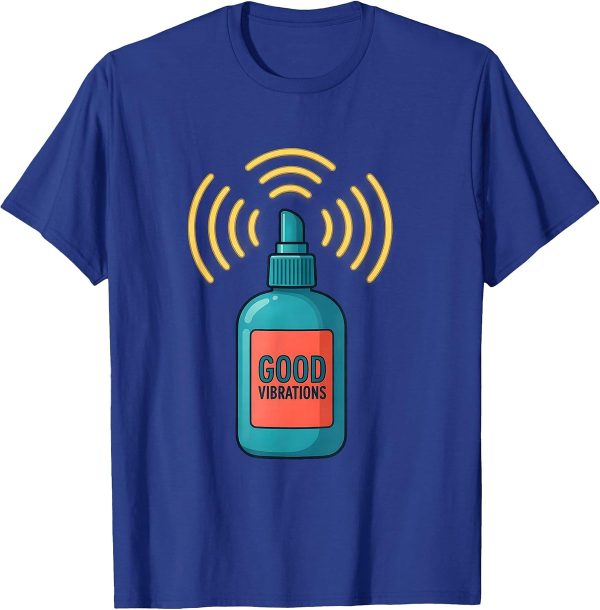 Men's Good Vibrations Flat Vector Ultrasound Tech Sonographer T-Shirt - Royal Blue