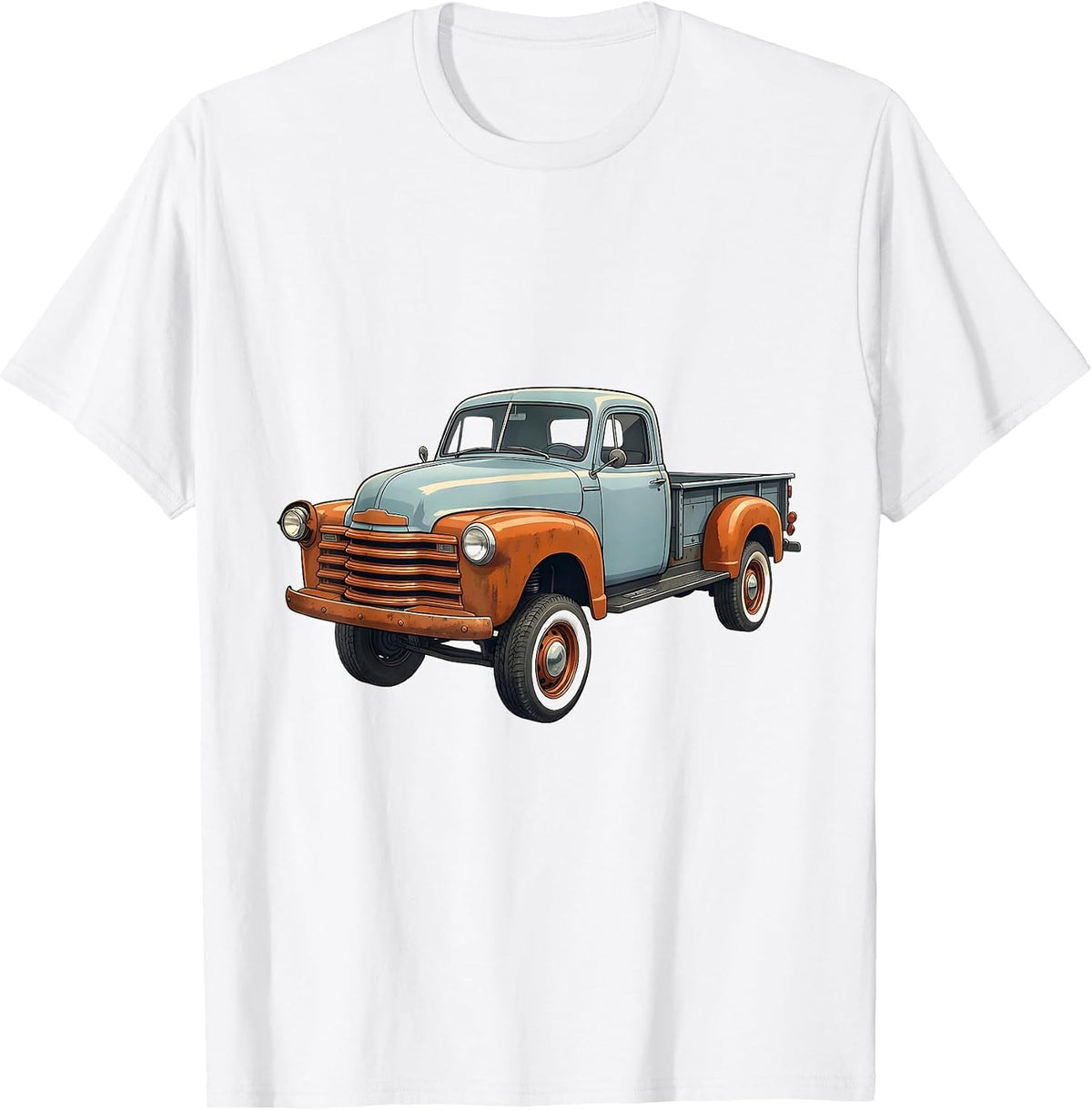 Exploded Pickup Truck Classic Car Guy Funny T-Shirt - White