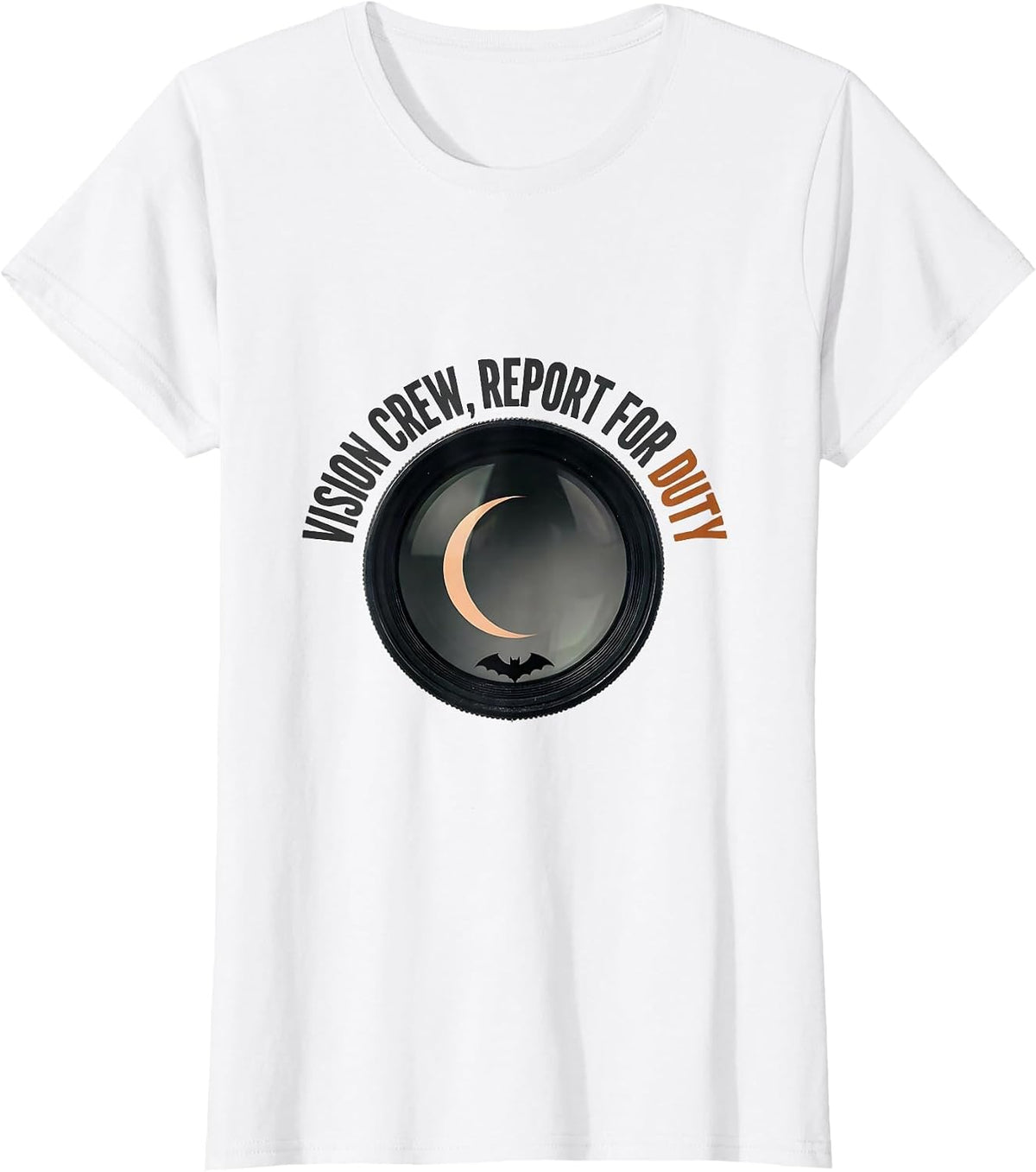 Women's Vision Crew Report for Duty Minimalist Halloween Optometrist T-Shirt - White
