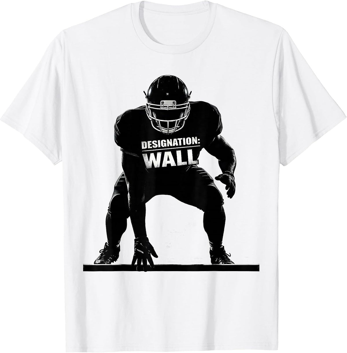 Men's Designation Wall Funny Football Lineman Tribute T-Shirt - White