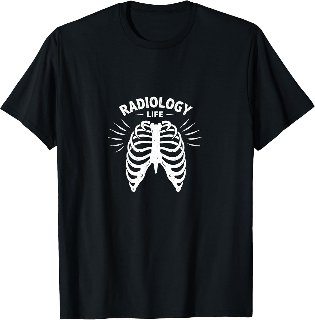 Radiology Life: X-Ray Ribcage for Medical Professionals T-Shirt - Black