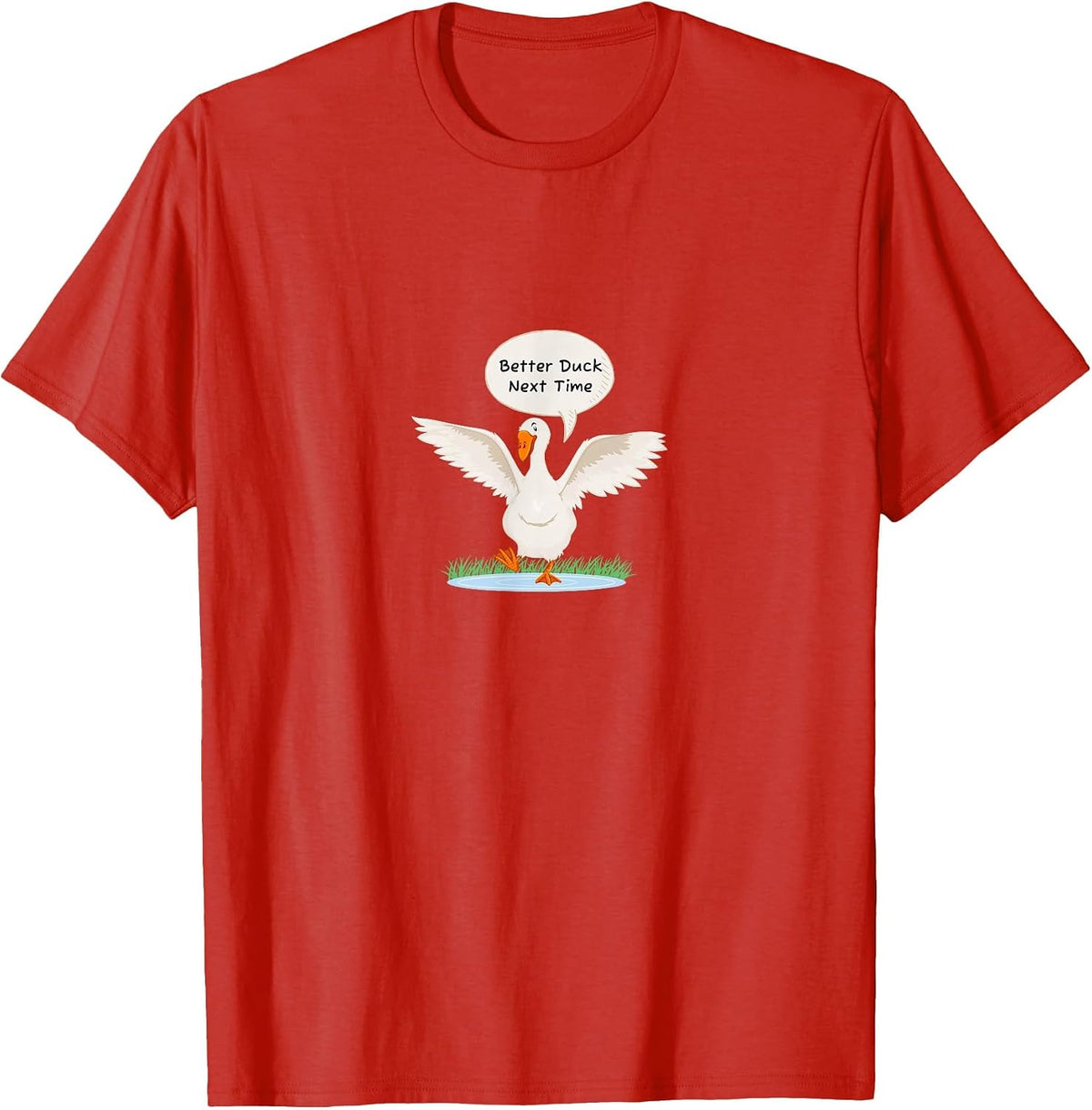 Yellow Dodgeball Better Duck Next Time Gaga Ball Playing T-Shirt - Red