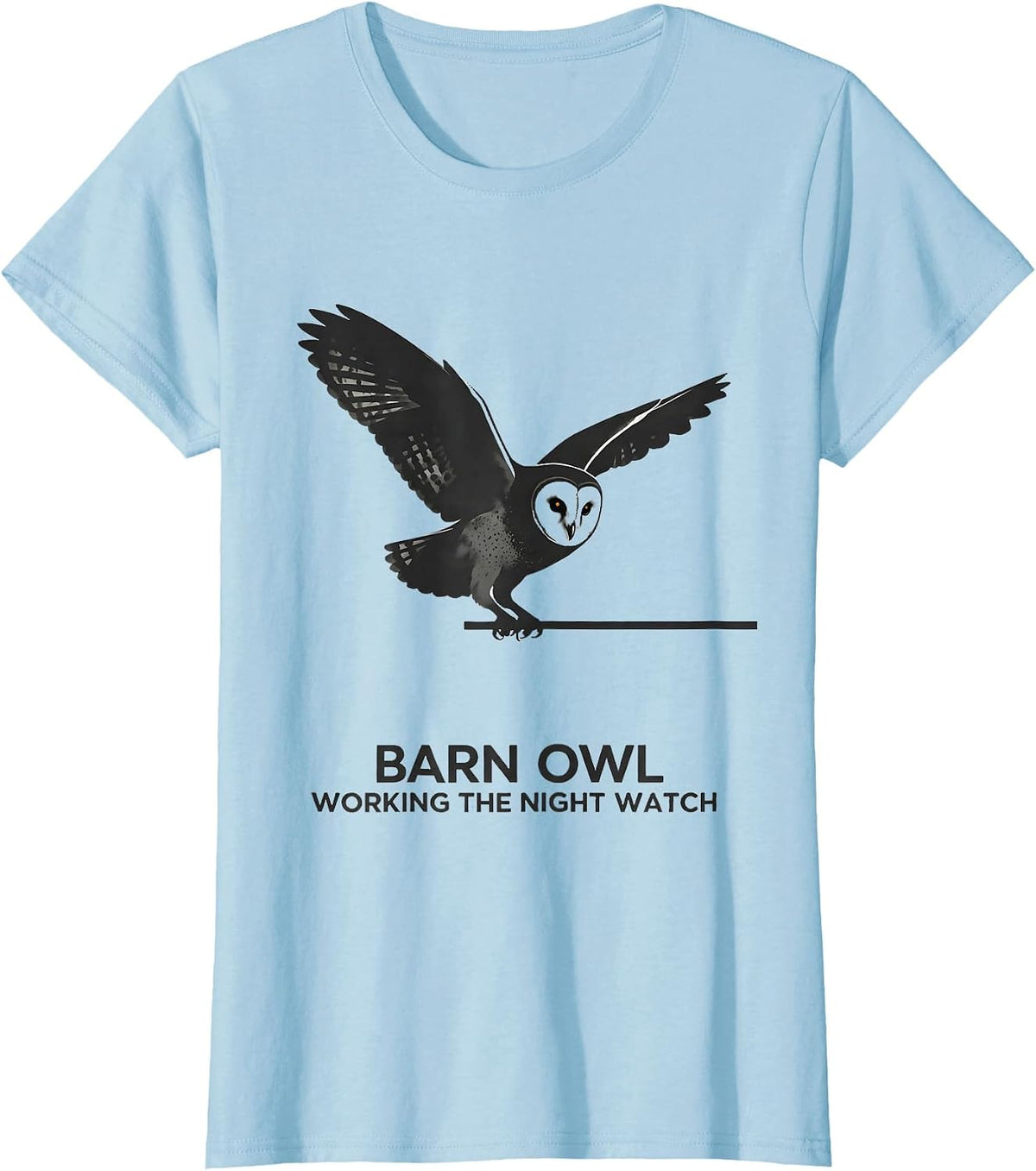 Barn Owl Working The Night Watch Minimalist Bird Lover Gift T-Shirt - Baby Blue