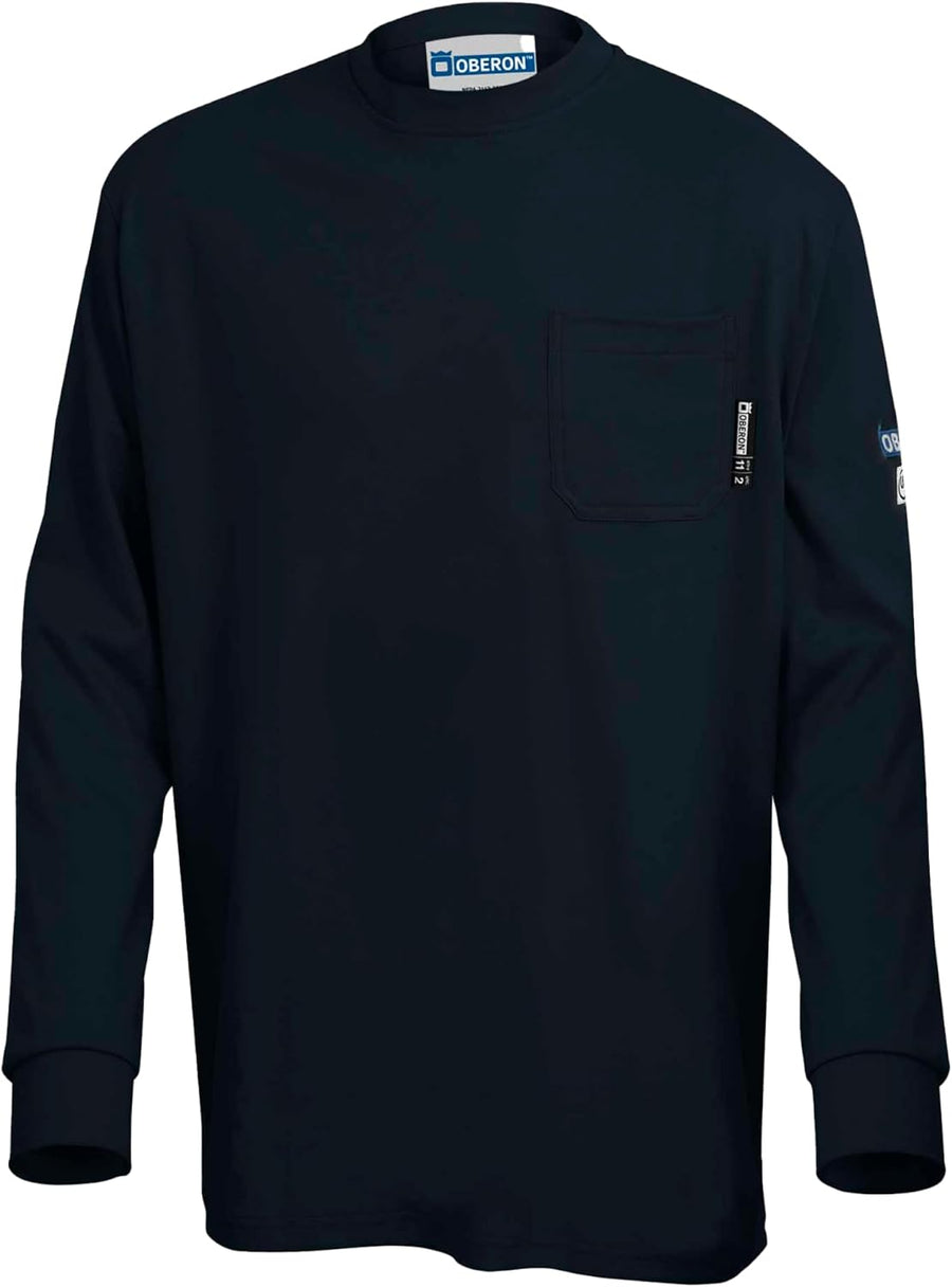 Oberon Hi Vis FR Shirt for Men - Long Sleeve - ANSI Class 3, Arc Rated - Navy