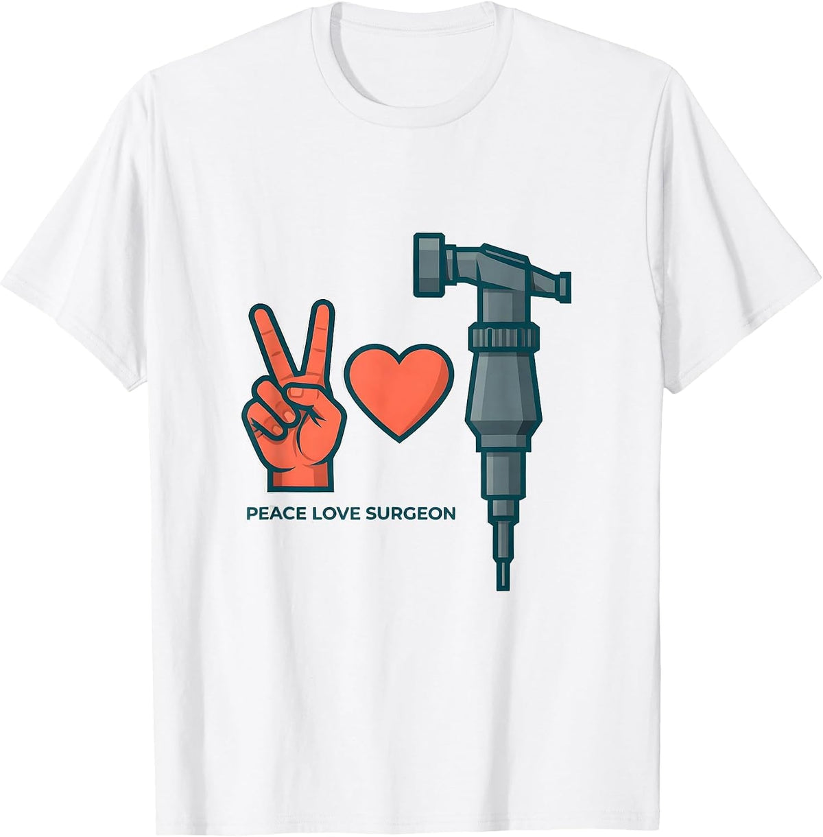 Men's Peace Love Surgeon Funny Surgical Tech Surgeon Gift T-Shirt - White