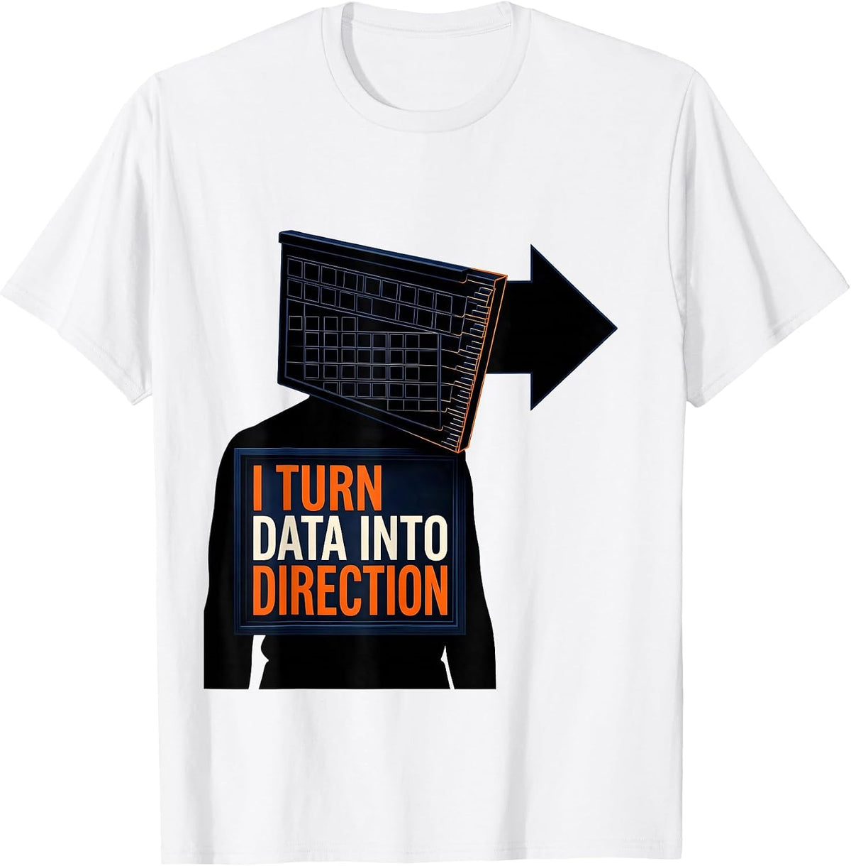Men's I Turn Data Into Direction Editorial Conceptual Special T-Shirt - White