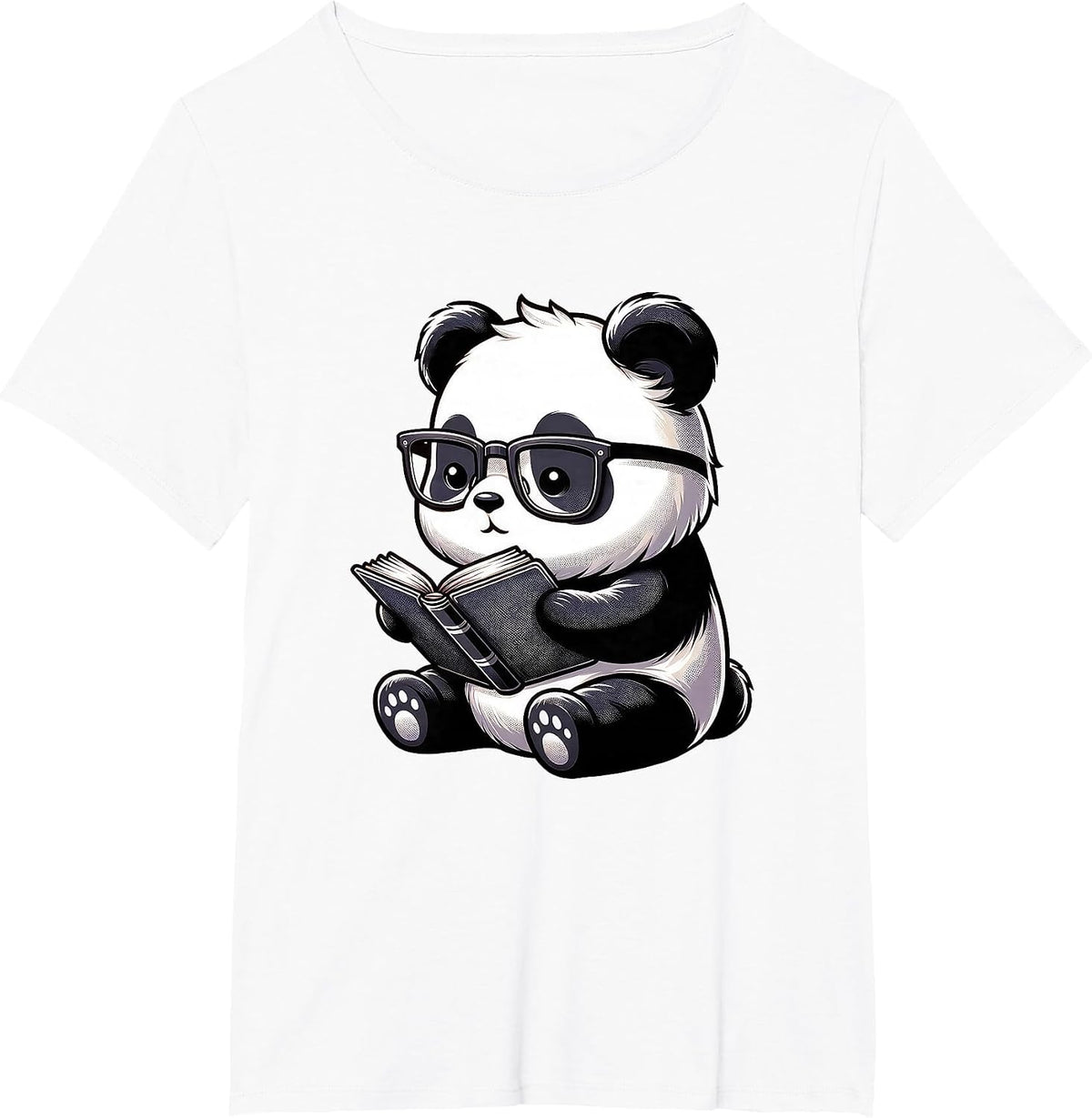 Panda Reading Book Kawaii Bookworm Librarian T-Shirt - White