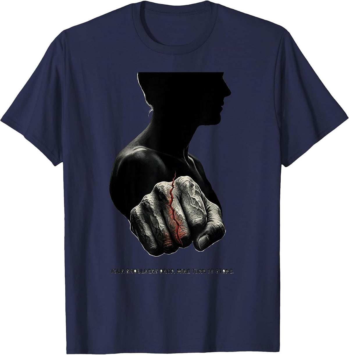Men's Your Shoulders Drop. Mine Turn To Stone. Massage Therapist T-Shirt - Navy Blue
