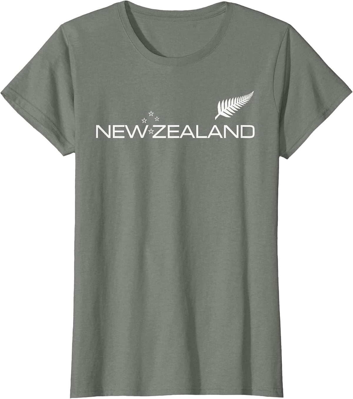 NEW Zealand Fern Flag Athletic Sports Style TEE T-Shirt - Olive Heather