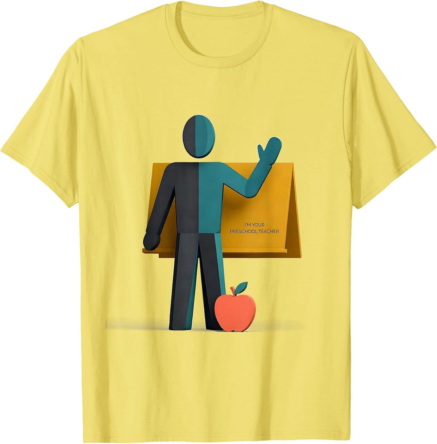Men's I'm Your Preschool Teacher Vintage Preschool Teacher Sub T-Shirt - Lemon Yellow
