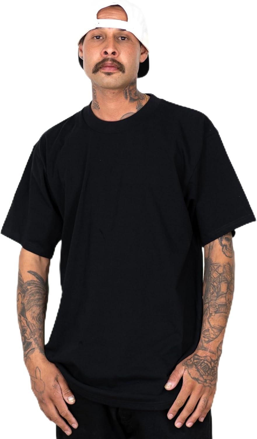FB County Heavy Hard T-Shirt, Thick Cotton, Crew Neck - Black