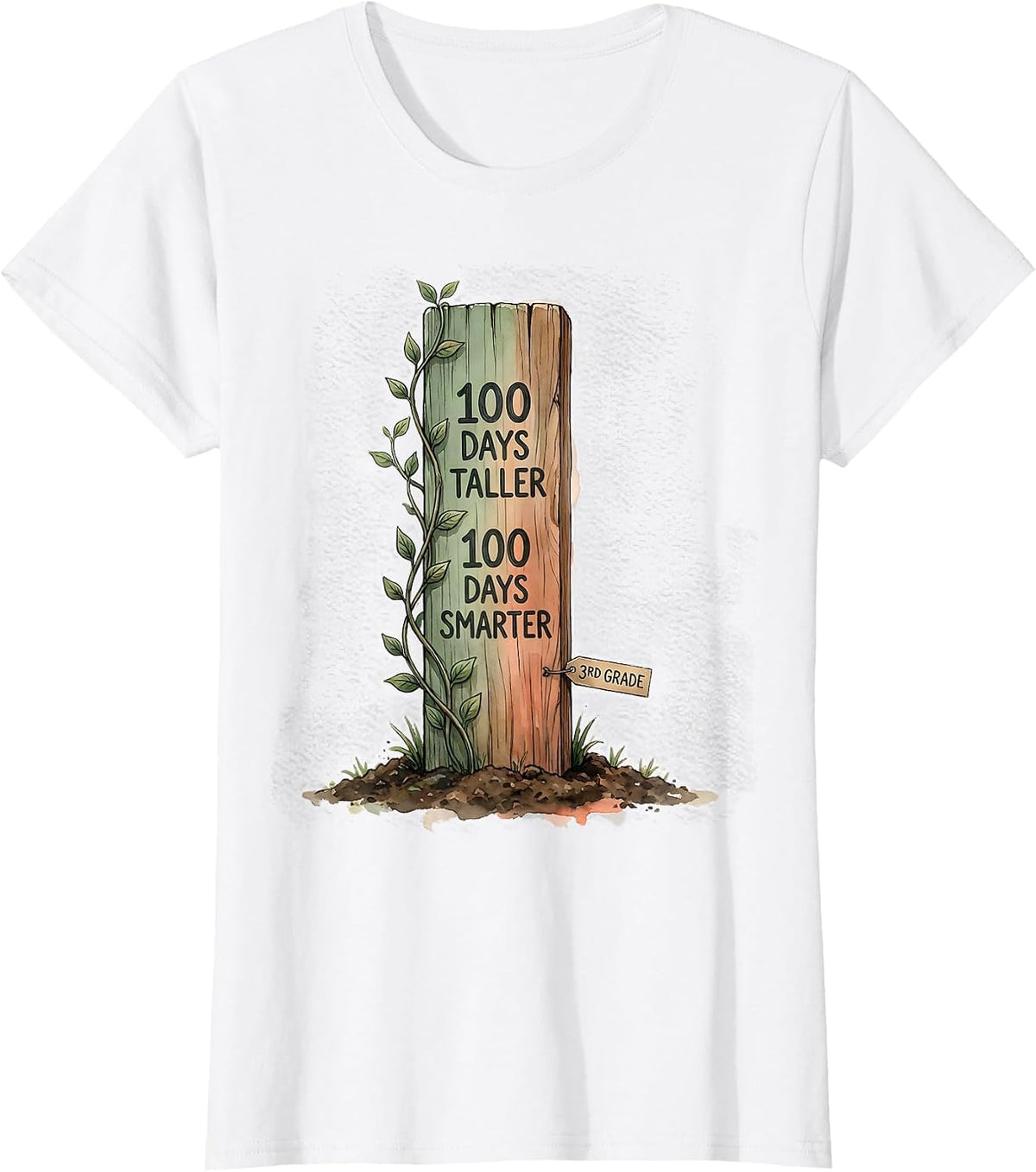 100 Days Taller, 100 Days Smarter — 3rd Grade Teacher T-Shirt - White