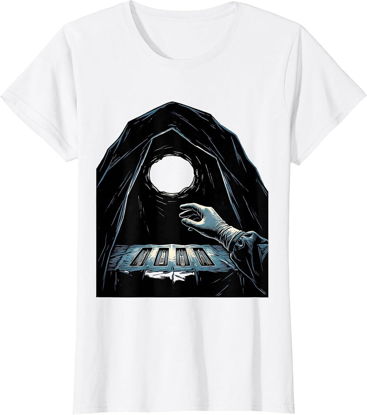 Sterile Drape Surgical Tech Linocut Gift T-Shirt - White