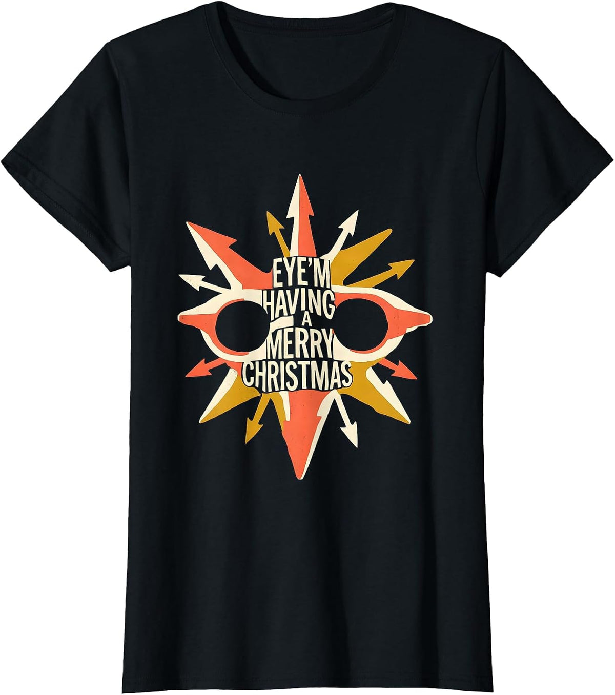 Eye'm Having A Merry Christmas Midcentury Modern Optometrist T-Shirt - Black