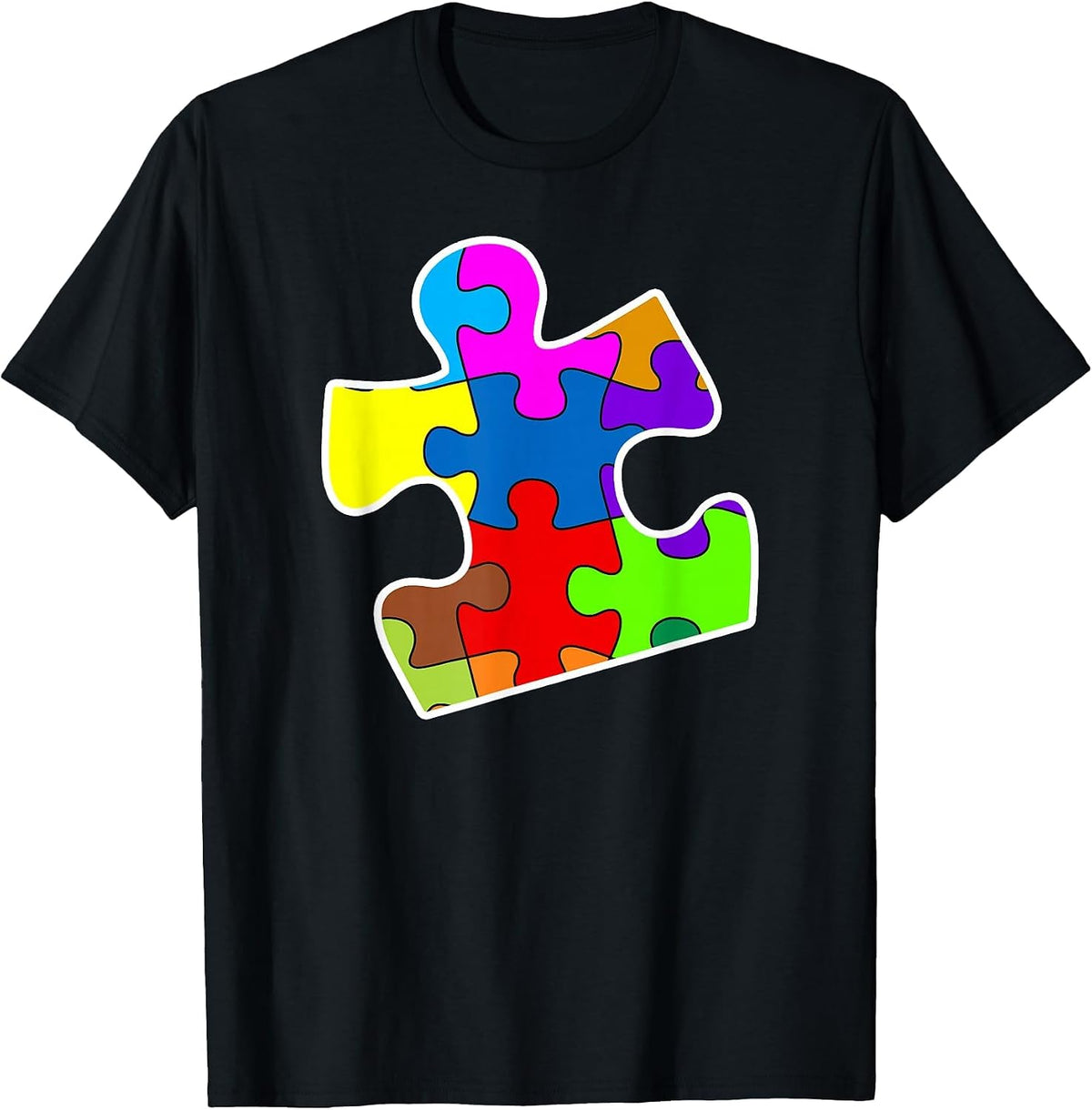 Autism Puzzle Piece - Autism T-Shirt - Black