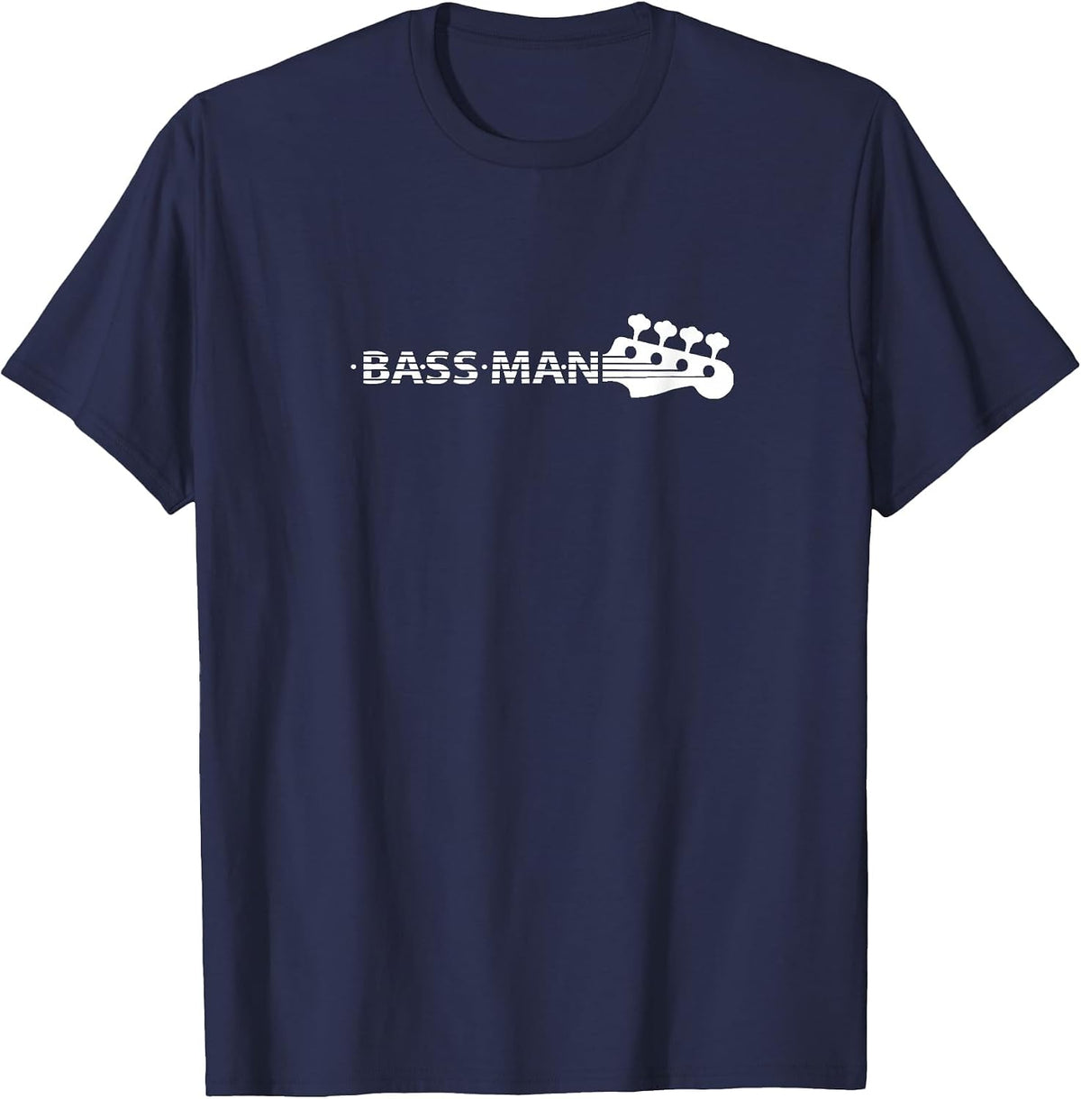 Bass Man Instrument Player Rhythm Music T-Shirt - Navy Blue