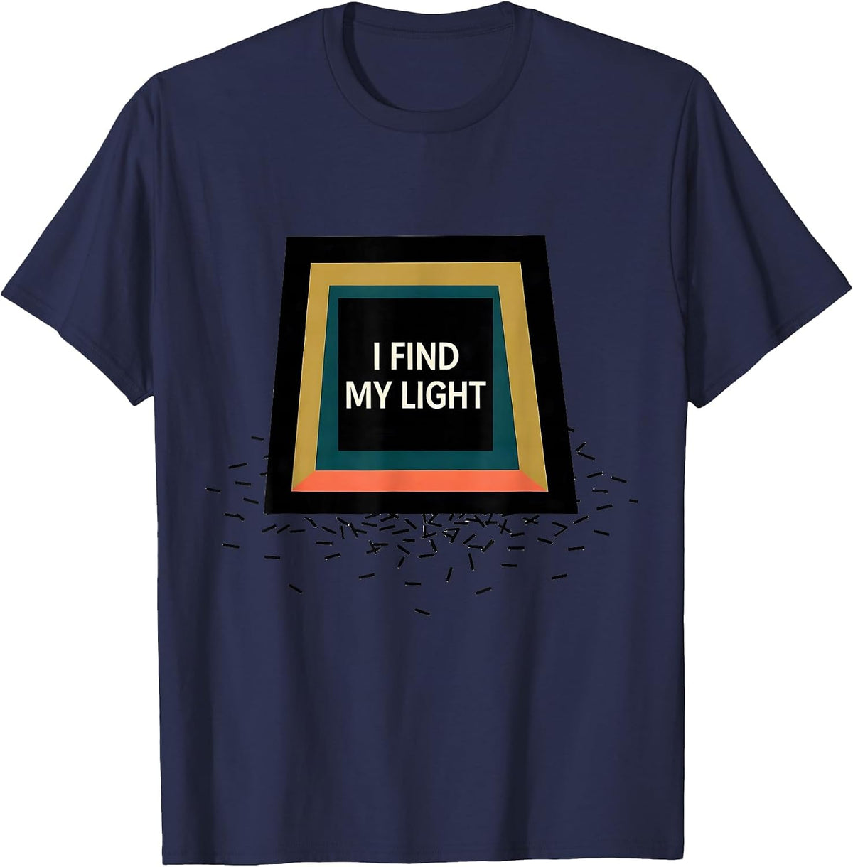 I Find My Light Editorial Conceptual Theater Kid Musical T-Shirt - Navy Blue