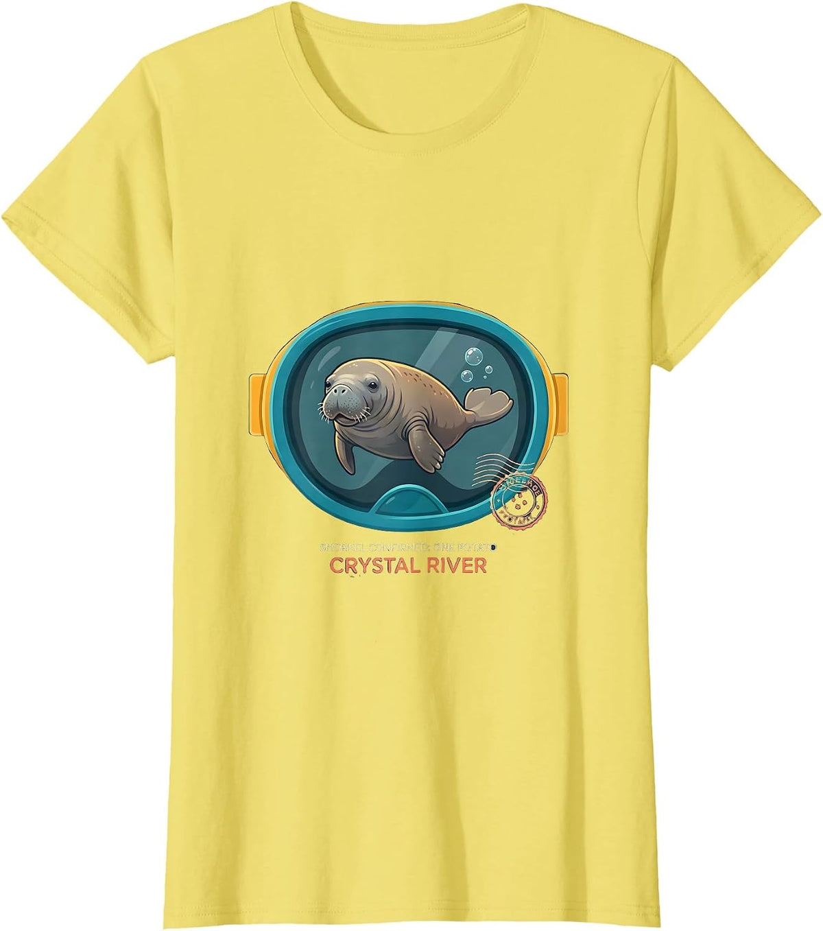 Women's Snorkel Confirmed: One Potato, Crystal River Manatee Lover T-Shirt - Lemon Yellow