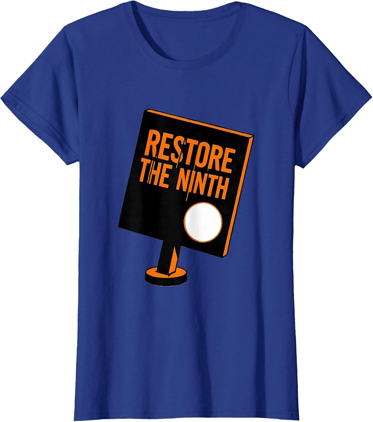 Women's Restore The Ninth Funny Pluto Astronomy Science Enthusiast T-Shirt - Royal Blue