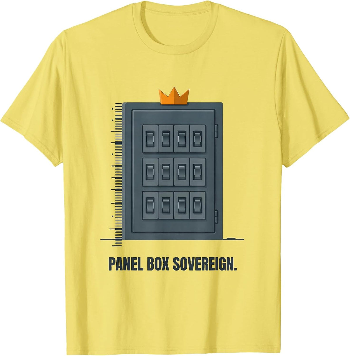 Men's Panel Box Sovereign Funny Electrician Engineer Trade Humor T-Shirt - Lemon Yellow