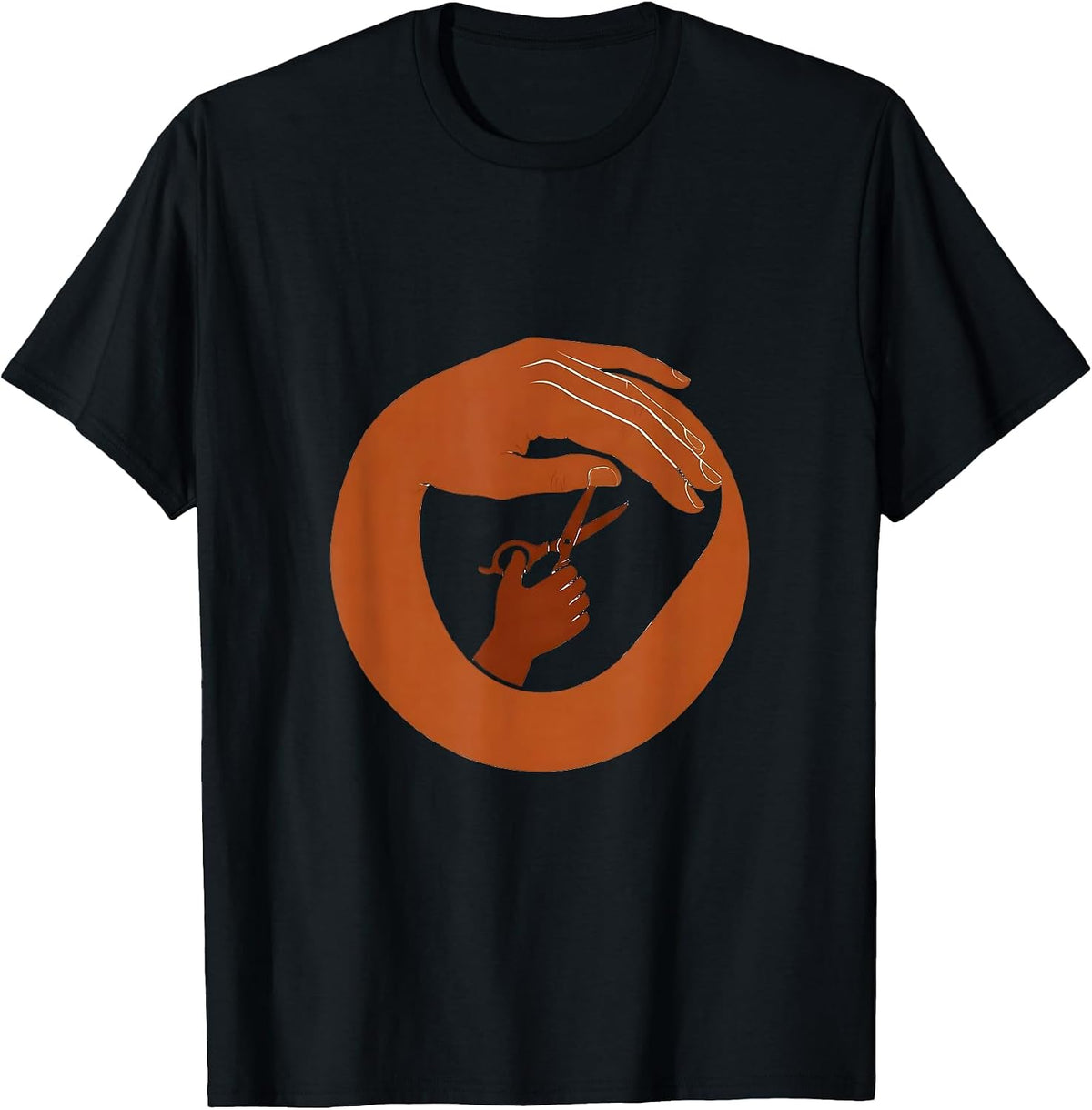 Men's Paraprofessional Guiding Hands Scissors Art T-Shirt - Black