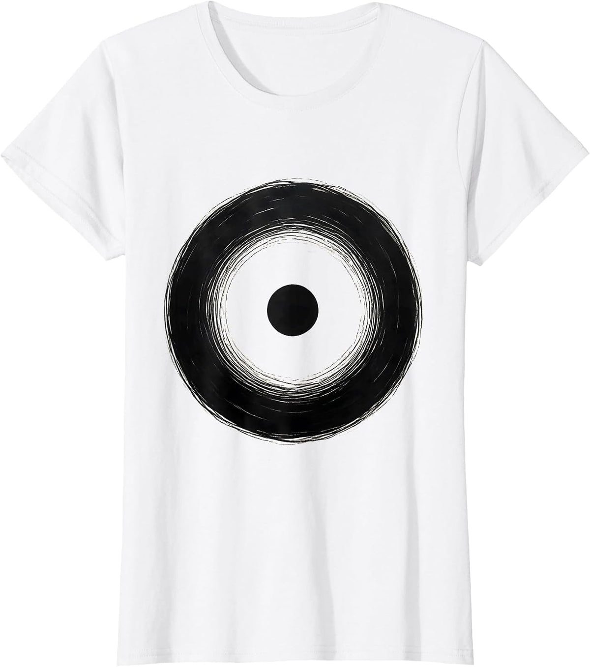 Zen Circle Brushstroke Dot Minimalist Art T-Shirt - White