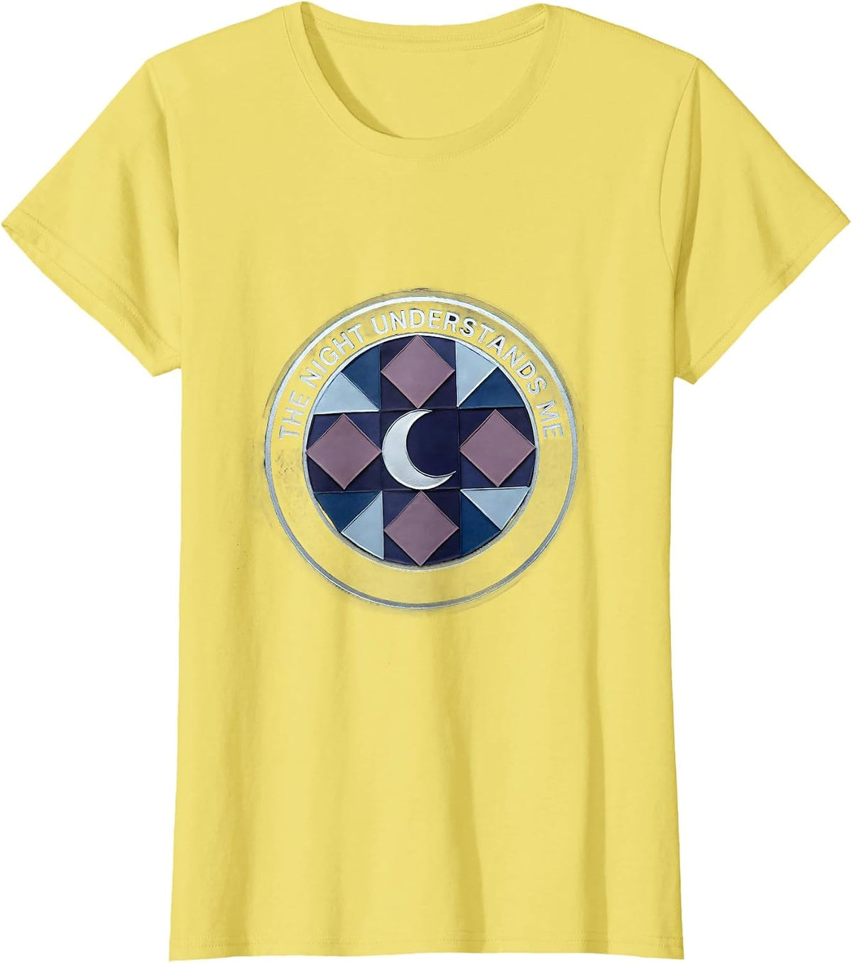 The Night Understands Me Dark Sombre Design T-Shirt - Lemon Yellow