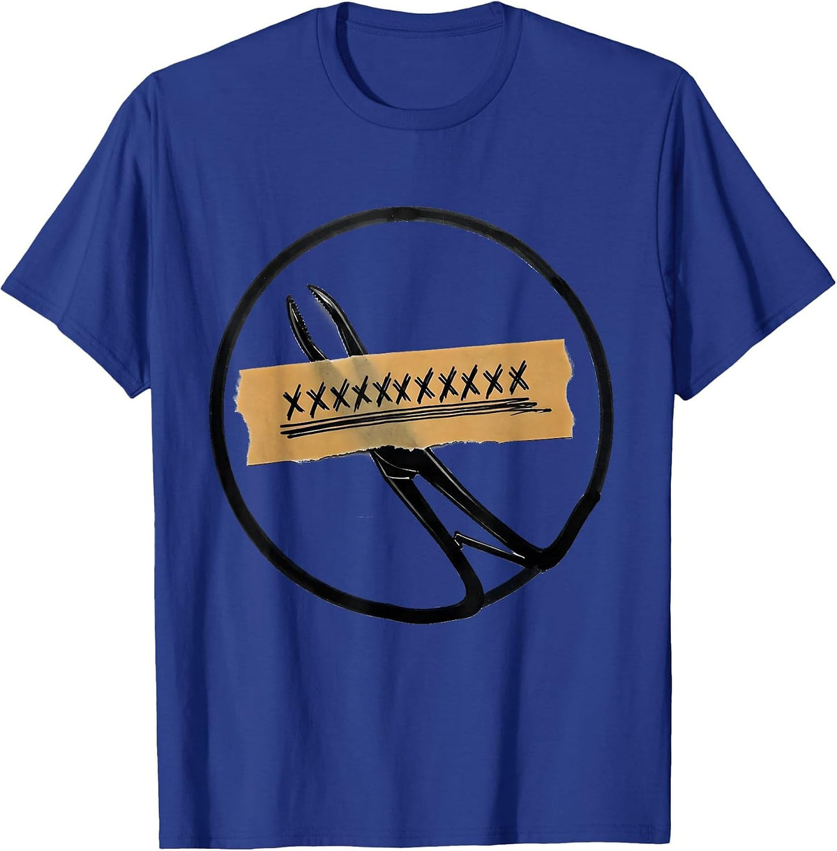 Surgical Clamp Marking Tape Badge Scrub Tech Humor T-Shirt - Royal Blue