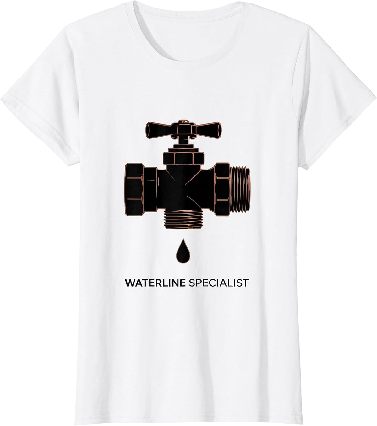 Waterline Specialist Funny Plumber Pipefitter Gift T-Shirt - White