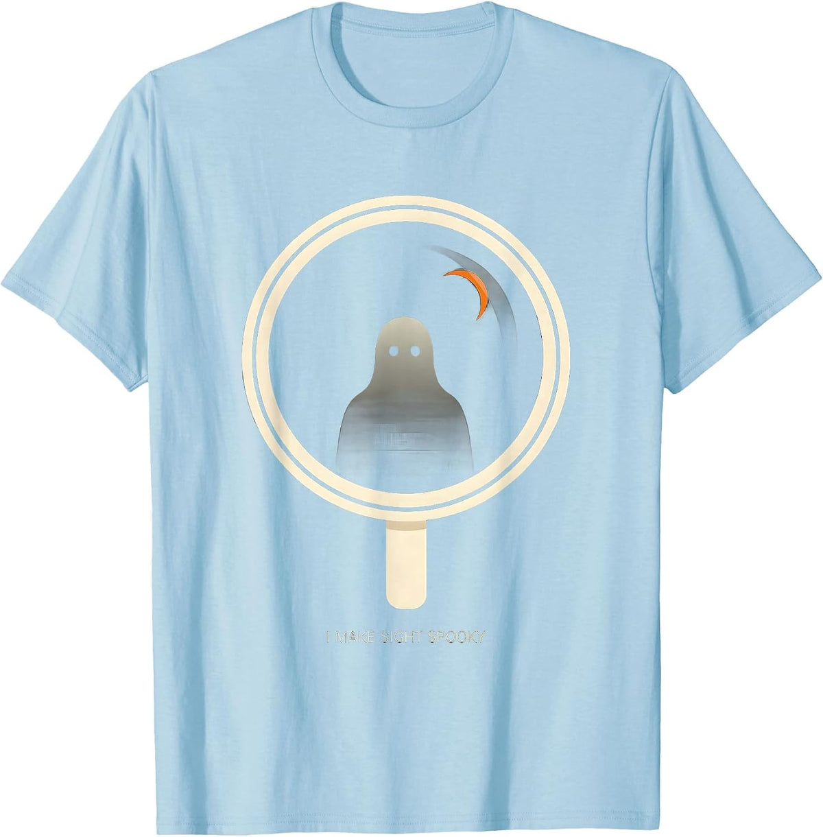 Men's I Make Sight Spooky Minimalist Ghost Halloween Optometrist T-Shirt - Baby Blue