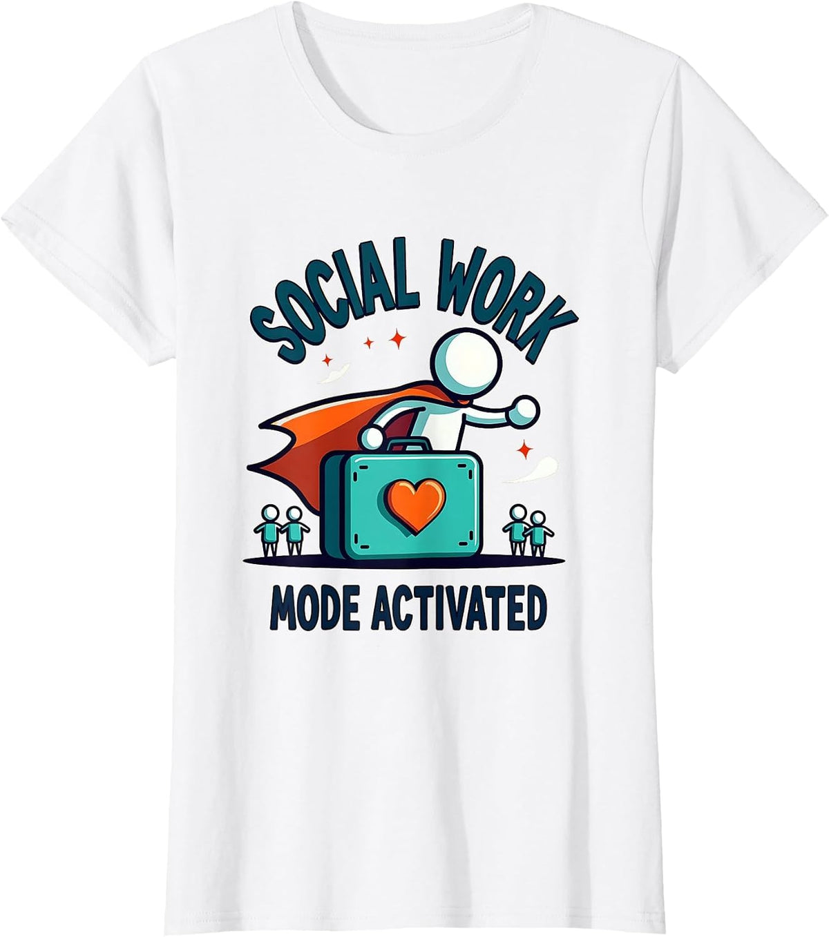 Social Work Mode Activated Professional Design T-Shirt - White