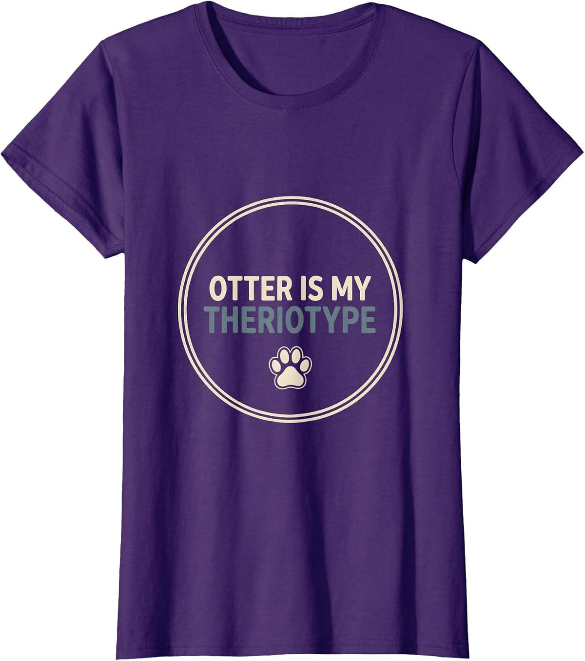 Women's Otter Is My Theriotype Funny Furry Fandom Therian T-Shirt - Purple